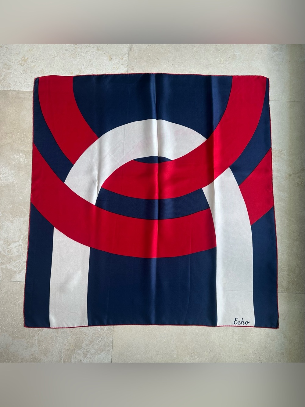 Vintage 1980’s 100% Silk Square Scarf by Echo